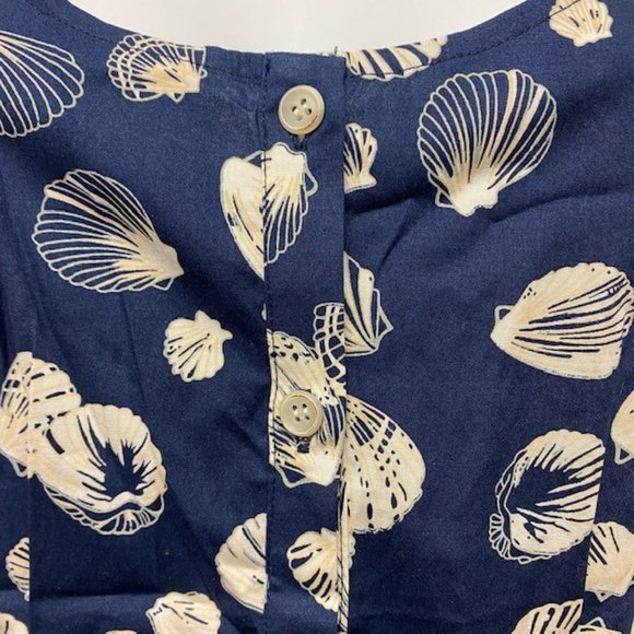 Anthropologie Navy Shell Print Tank Top - Picture 4 of 10